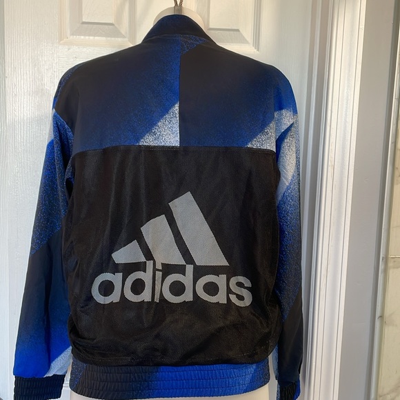 ADIDAS UNLEASH THE CONFIDENCE WOVEN JACKET TRACK TOP ROYAL BLUE & BLACK SIZE XS - Picture 10 of 16